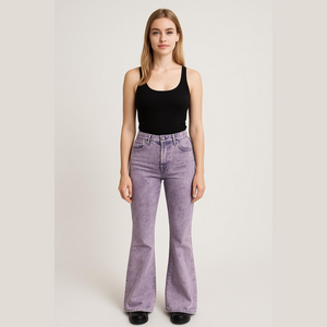 M.i.h Marty jean high rise cropped flare acid fluffy pink jeans no size tag